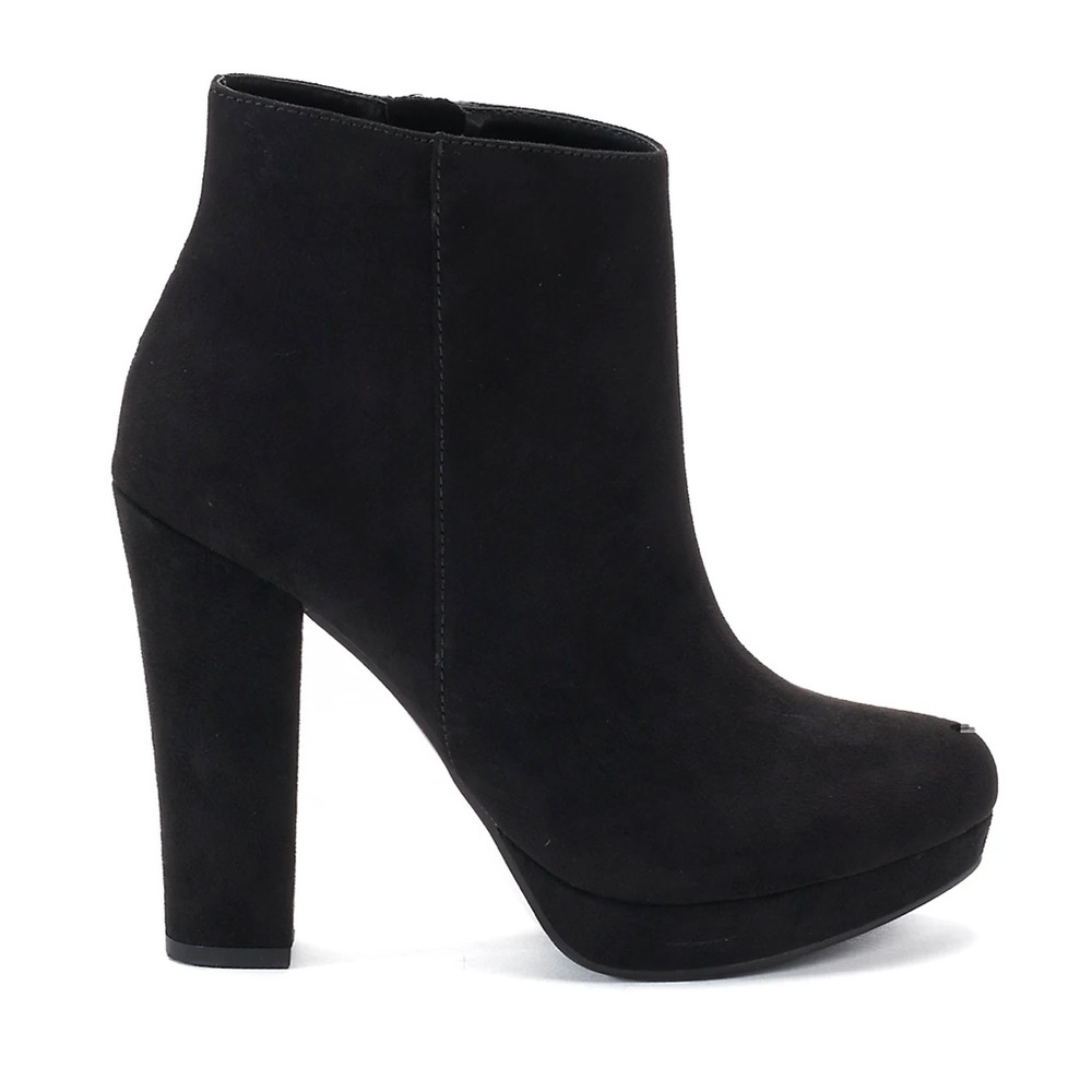Actress Black Faux Suede Booties